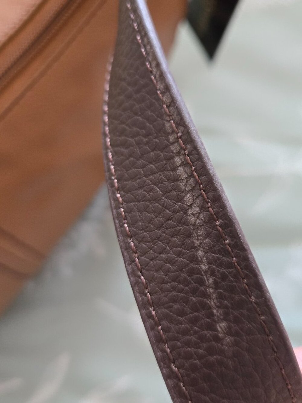 Tignanello Super Stitch Pebble Leather Convertible Shoulder Bag Cognac NWT - Picture 15 of 16